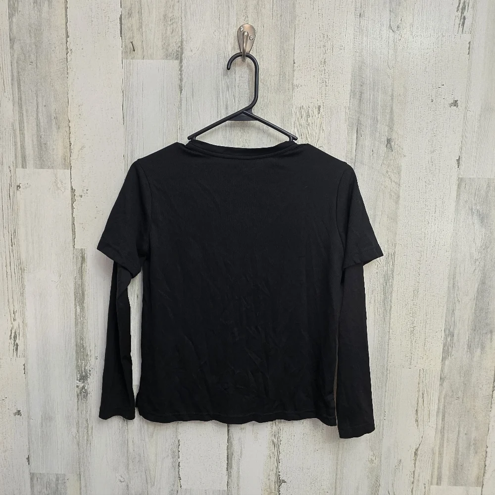 Old Navy Active Boys Black Graphic Long Sleeve Shirt Size Large 10-12